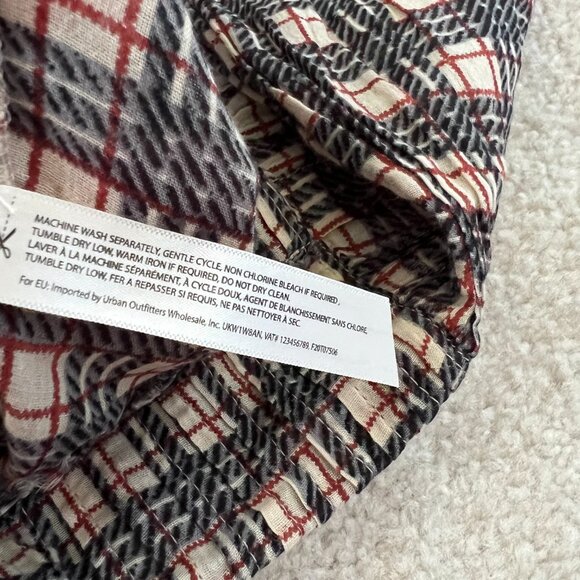 NWOT Free People One Cotton Long Sleeve Button Up Plaid Blouse Top S - Picture 10 of 11